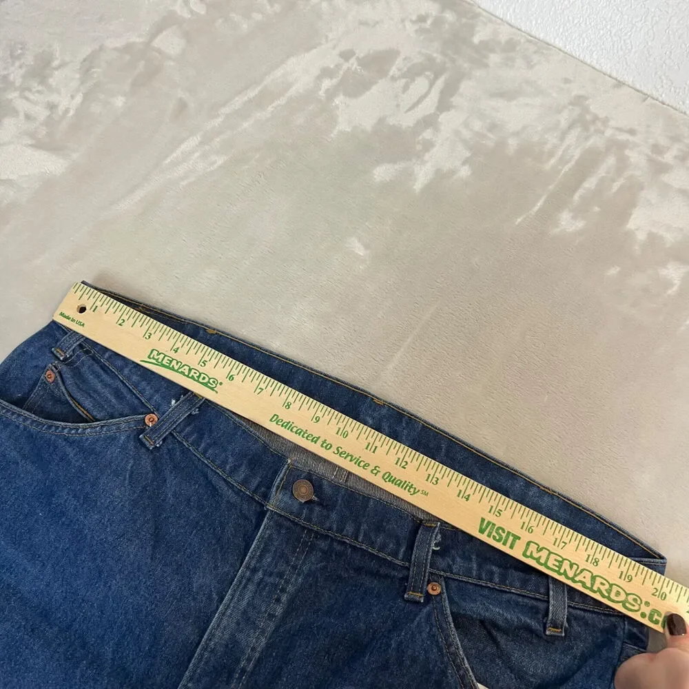VTG Levis Jeans Mens 42x32 Dark Wash 20505 0217 USA Talon Zipper 80s‎ Orange Tab